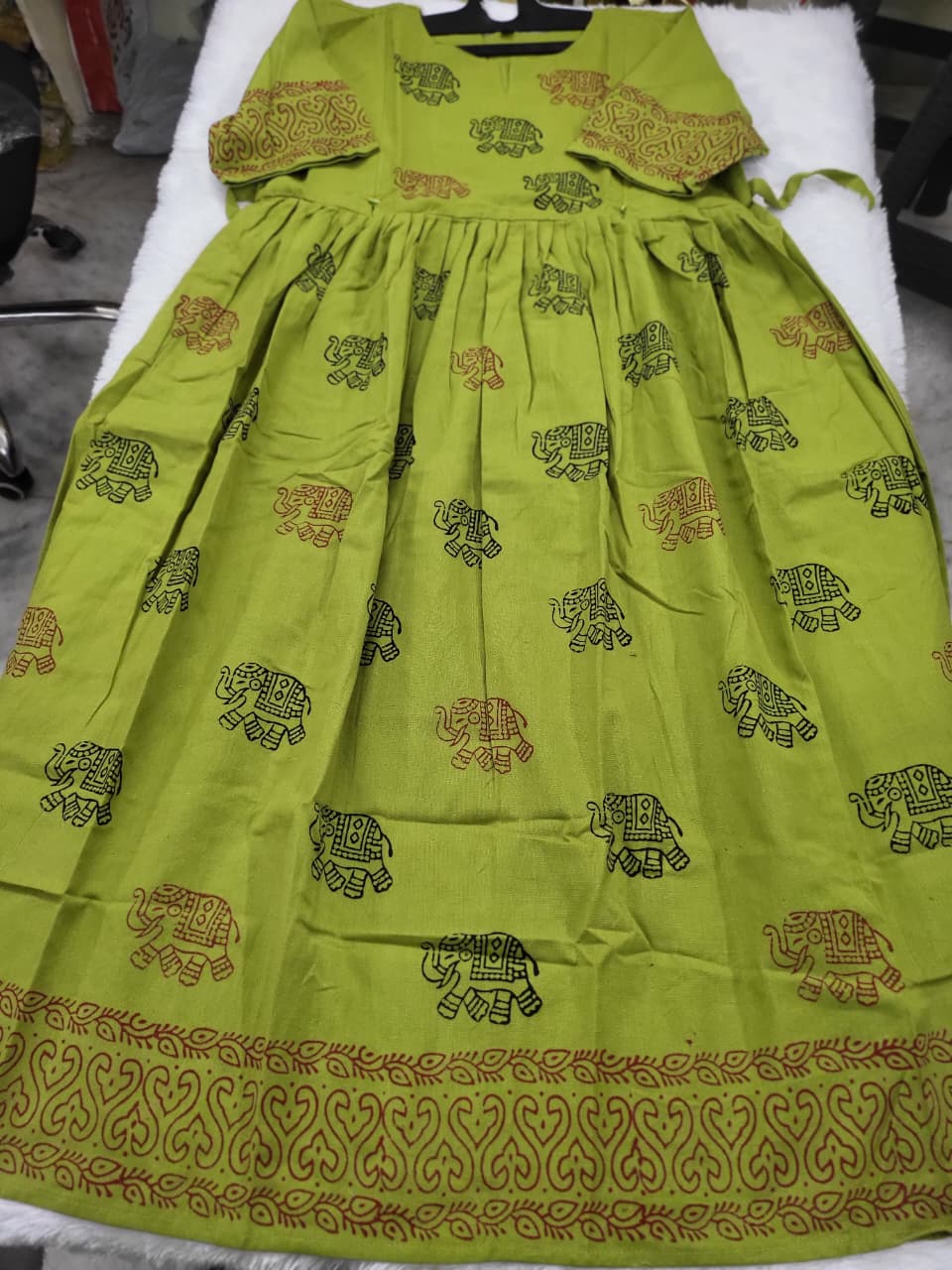 New handblock Anarkali feeding kurtis