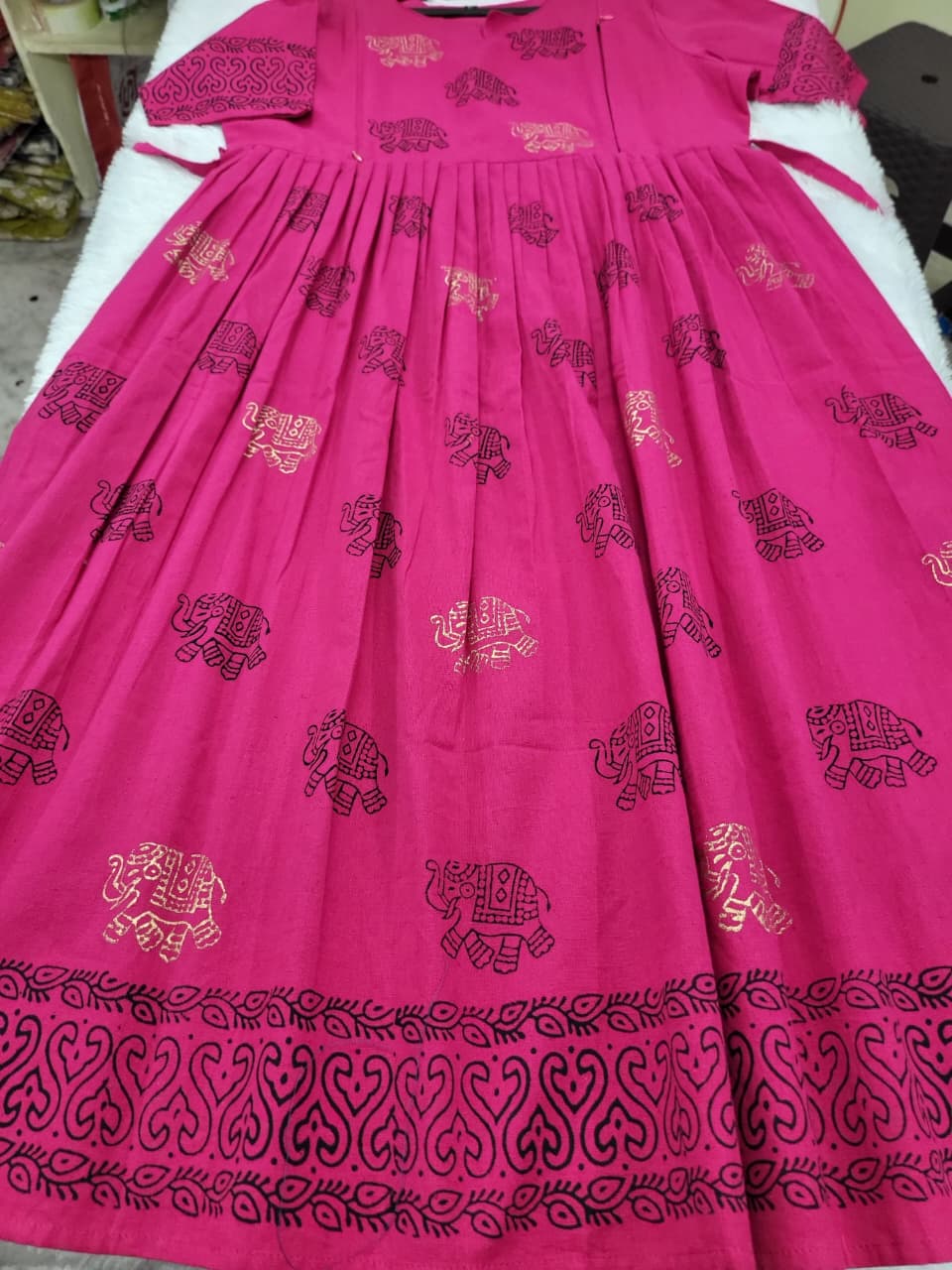 New handblock Anarkali feeding kurtis