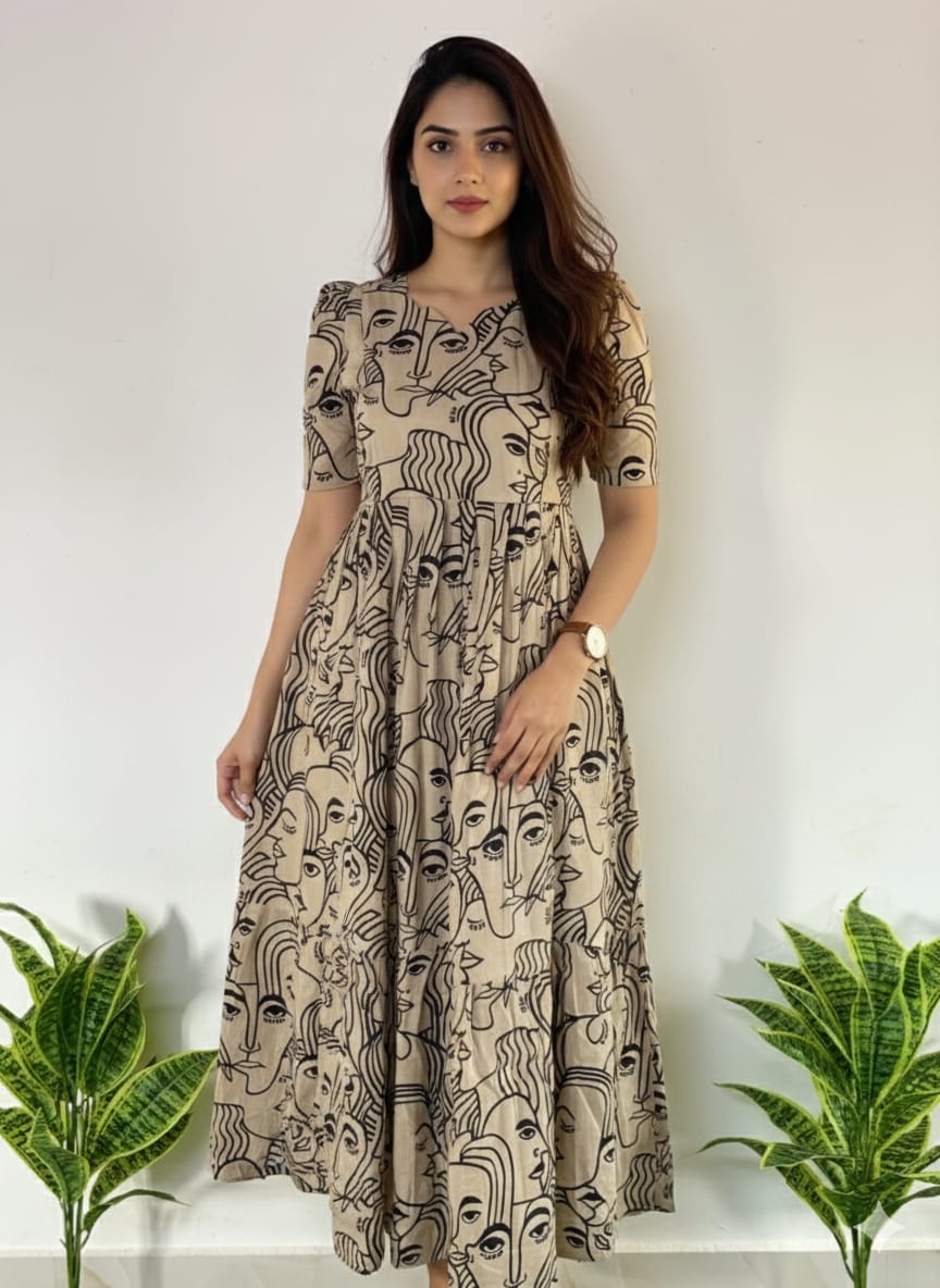 Cotton 2 tier maxi with full cotton lining