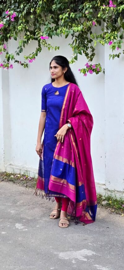 Maheshwari silk cotton Two piecs set