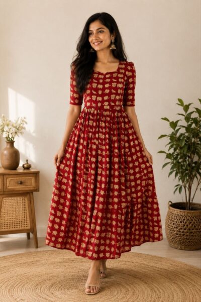 Cotton 2 tier maxi with full cotton lining