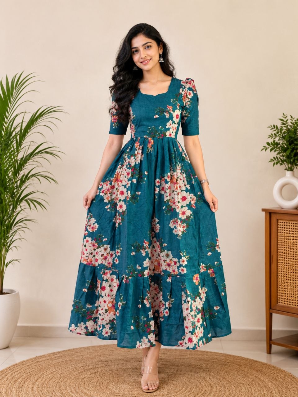 Cotton 2 tier maxi with full cotton lining
