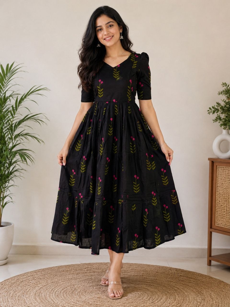 Cotton 2 tier maxi with full cotton lining