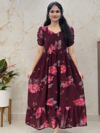 🌷 Georgette 2 tier maxi with crepe lining
